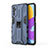 Funda Bumper Silicona y Plastico Mate Carcasa con Magnetico Soporte para Samsung Galaxy M52 5G Azul
