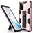 Funda Bumper Silicona y Plastico Mate Carcasa con Magnetico Soporte para Samsung Galaxy Note 20 Plus 5G Oro Rosa