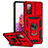 Funda Bumper Silicona y Plastico Mate Carcasa con Magnetico Soporte Q01W para Samsung Galaxy S20 FE (2022) 5G Rojo