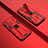 Funda Bumper Silicona y Plastico Mate Carcasa con Magnetico Soporte T01 para Oppo F19s Rojo