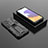 Funda Bumper Silicona y Plastico Mate Carcasa con Magnetico Soporte T01 para Samsung Galaxy A22 4G Negro