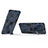 Funda Bumper Silicona y Plastico Mate Carcasa con Magnetico Soporte T01 para Samsung Galaxy A72 4G Azul