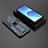 Funda Bumper Silicona y Plastico Mate Carcasa con Magnetico Soporte T02 para Oppo Reno6 5G Azul