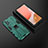 Funda Bumper Silicona y Plastico Mate Carcasa con Magnetico Soporte T02 para Samsung Galaxy A72 4G Verde