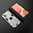 Funda Bumper Silicona y Plastico Mate Carcasa con Magnetico Soporte T02 para Samsung Galaxy A72 5G Blanco