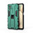 Funda Bumper Silicona y Plastico Mate Carcasa con Magnetico Soporte T04 para Samsung Galaxy M12 Verde