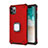 Funda Bumper Silicona y Plastico Mate Carcasa con Magnetico Soporte Z01 para Apple iPhone 11 Pro Rojo