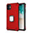 Funda Bumper Silicona y Plastico Mate Carcasa con Magnetico Soporte Z01 para Apple iPhone 11 Rojo