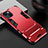 Funda Bumper Silicona y Plastico Mate Carcasa con Soporte A01 para Apple iPhone 13 Rojo