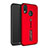 Funda Bumper Silicona y Plastico Mate Carcasa con Soporte A01 para Huawei Nova 3e Rojo