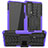 Funda Bumper Silicona y Plastico Mate Carcasa con Soporte A01 para Motorola Moto Edge 20 5G Morado