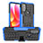 Funda Bumper Silicona y Plastico Mate Carcasa con Soporte A01 para Motorola Moto G Play Gen 2 Azul