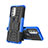 Funda Bumper Silicona y Plastico Mate Carcasa con Soporte A01 para Motorola Moto G51 5G Azul