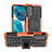 Funda Bumper Silicona y Plastico Mate Carcasa con Soporte A01 para Motorola MOTO G52 Naranja