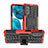 Funda Bumper Silicona y Plastico Mate Carcasa con Soporte A01 para Motorola MOTO G52 Rojo