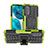 Funda Bumper Silicona y Plastico Mate Carcasa con Soporte A01 para Motorola MOTO G52 Verde