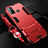 Funda Bumper Silicona y Plastico Mate Carcasa con Soporte A01 para Oppo A11s Rojo