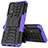 Funda Bumper Silicona y Plastico Mate Carcasa con Soporte A01 para Realme 7 Morado