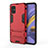 Funda Bumper Silicona y Plastico Mate Carcasa con Soporte A01 para Samsung Galaxy M40S Rojo