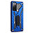 Funda Bumper Silicona y Plastico Mate Carcasa con Soporte A01 para Samsung Galaxy S20 FE 4G Azul