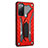 Funda Bumper Silicona y Plastico Mate Carcasa con Soporte A01 para Samsung Galaxy S20 FE 4G Rojo