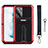 Funda Bumper Silicona y Plastico Mate Carcasa con Soporte A01 para Samsung Galaxy S21 FE 5G Rojo