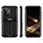 Funda Bumper Silicona y Plastico Mate Carcasa con Soporte A02 para Samsung Galaxy S24 Ultra 5G Negro