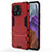 Funda Bumper Silicona y Plastico Mate Carcasa con Soporte A02 para Xiaomi Mi 11 Pro 5G Rojo