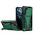 Funda Bumper Silicona y Plastico Mate Carcasa con Soporte A03 para Samsung Galaxy S21 5G Verde