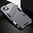 Funda Bumper Silicona y Plastico Mate Carcasa con Soporte A05 para Apple iPhone 13 Gris