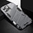 Funda Bumper Silicona y Plastico Mate Carcasa con Soporte A05 para Apple iPhone 13 Pro Max Gris