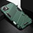 Funda Bumper Silicona y Plastico Mate Carcasa con Soporte A05 para Apple iPhone 13 Verde
