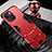 Funda Bumper Silicona y Plastico Mate Carcasa con Soporte A06 para Apple iPhone 14 Rojo