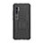 Funda Bumper Silicona y Plastico Mate Carcasa con Soporte D01 para Xiaomi Mi Note 10 Pro Negro