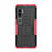 Funda Bumper Silicona y Plastico Mate Carcasa con Soporte D01 para Xiaomi Mi Note 10 Pro Rosa