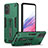 Funda Bumper Silicona y Plastico Mate Carcasa con Soporte H01P para Motorola Moto E22 Verde