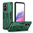 Funda Bumper Silicona y Plastico Mate Carcasa con Soporte H01P para Realme 10 4G Verde