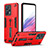 Funda Bumper Silicona y Plastico Mate Carcasa con Soporte H01P para Realme V25 5G Rojo