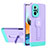 Funda Bumper Silicona y Plastico Mate Carcasa con Soporte H01P para Xiaomi Redmi Note 10 Pro Max Morado