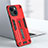 Funda Bumper Silicona y Plastico Mate Carcasa con Soporte H02X para Apple iPhone 13 Rojo