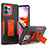 Funda Bumper Silicona y Plastico Mate Carcasa con Soporte J01S para Motorola Moto Edge 40 Pro 5G Naranja