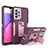 Funda Bumper Silicona y Plastico Mate Carcasa con Soporte J01S para Samsung Galaxy A33 5G Morado