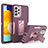 Funda Bumper Silicona y Plastico Mate Carcasa con Soporte J01S para Samsung Galaxy A52s 5G Morado