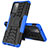 Funda Bumper Silicona y Plastico Mate Carcasa con Soporte J01X para Samsung Galaxy A72 5G Azul