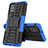 Funda Bumper Silicona y Plastico Mate Carcasa con Soporte J01X para Samsung Galaxy M31s Azul