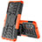 Funda Bumper Silicona y Plastico Mate Carcasa con Soporte J01X para Samsung Galaxy S23 FE 5G Naranja