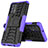 Funda Bumper Silicona y Plastico Mate Carcasa con Soporte JX01 para Samsung Galaxy M32 5G Morado