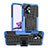 Funda Bumper Silicona y Plastico Mate Carcasa con Soporte JX1 para Motorola Moto G13 Azul