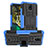 Funda Bumper Silicona y Plastico Mate Carcasa con Soporte JX1 para Nokia C100 Azul