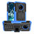 Funda Bumper Silicona y Plastico Mate Carcasa con Soporte JX1 para Nokia C200 Azul